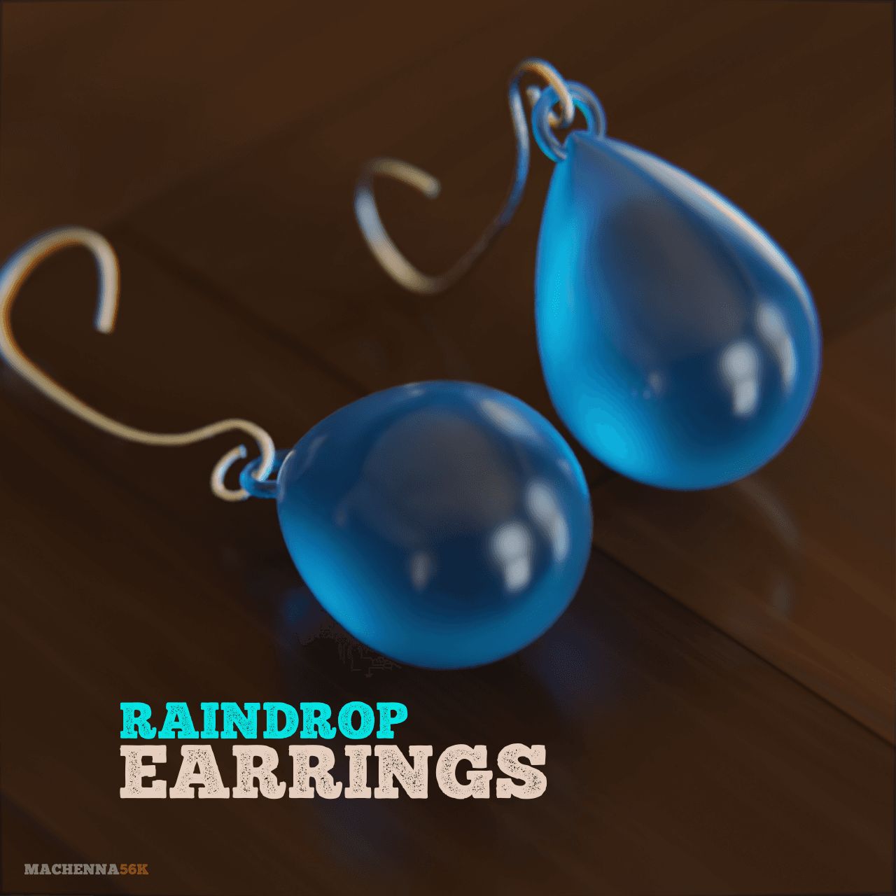 Raindrop Earrings 3d model