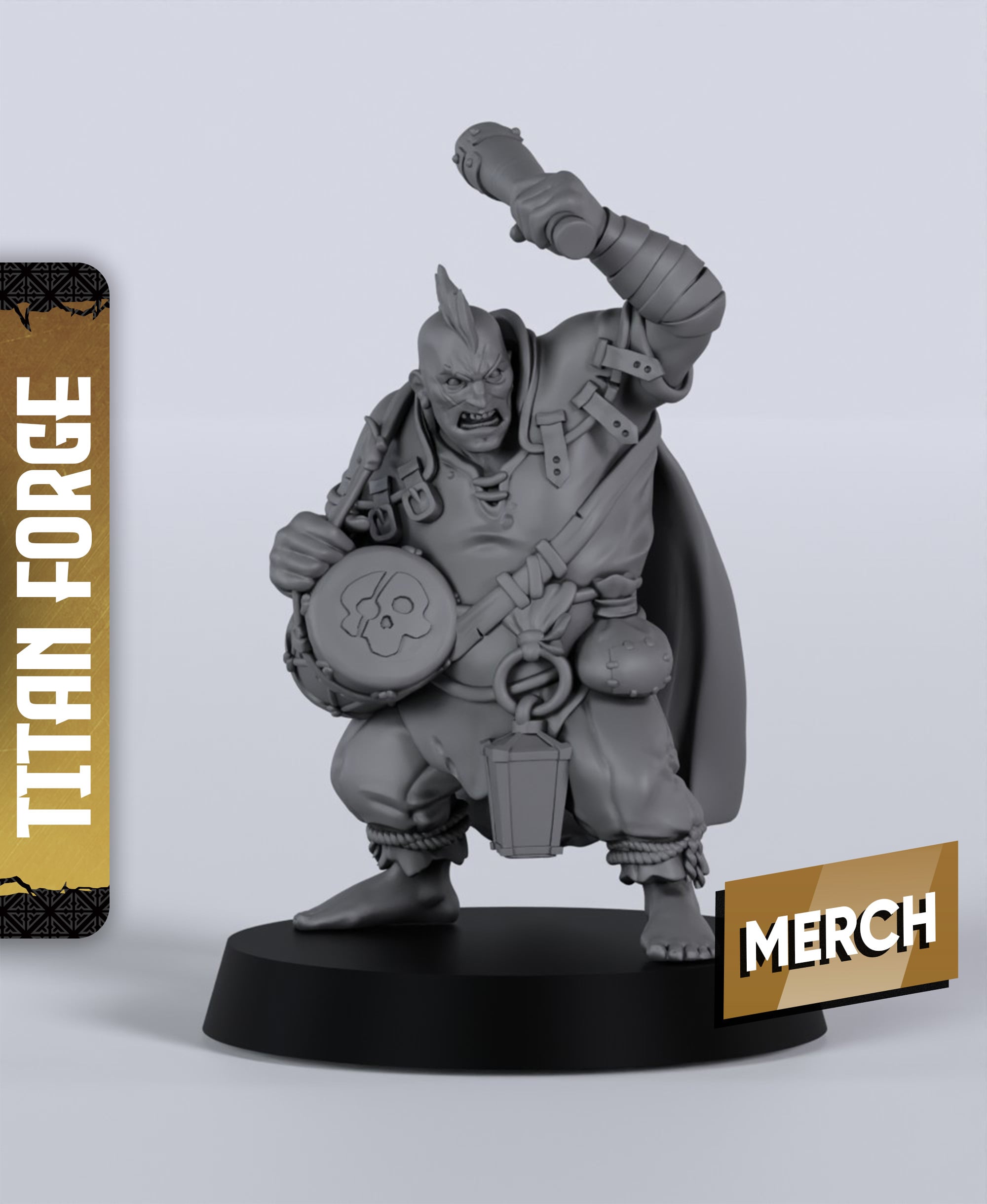 Guttershade Wardrummer - With Free Dragon - 5e DnD Inspired for RPG and Wargamers 3d model