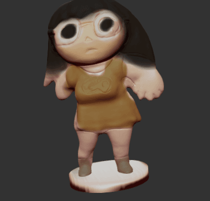 Chubby Faced Girl 3d model