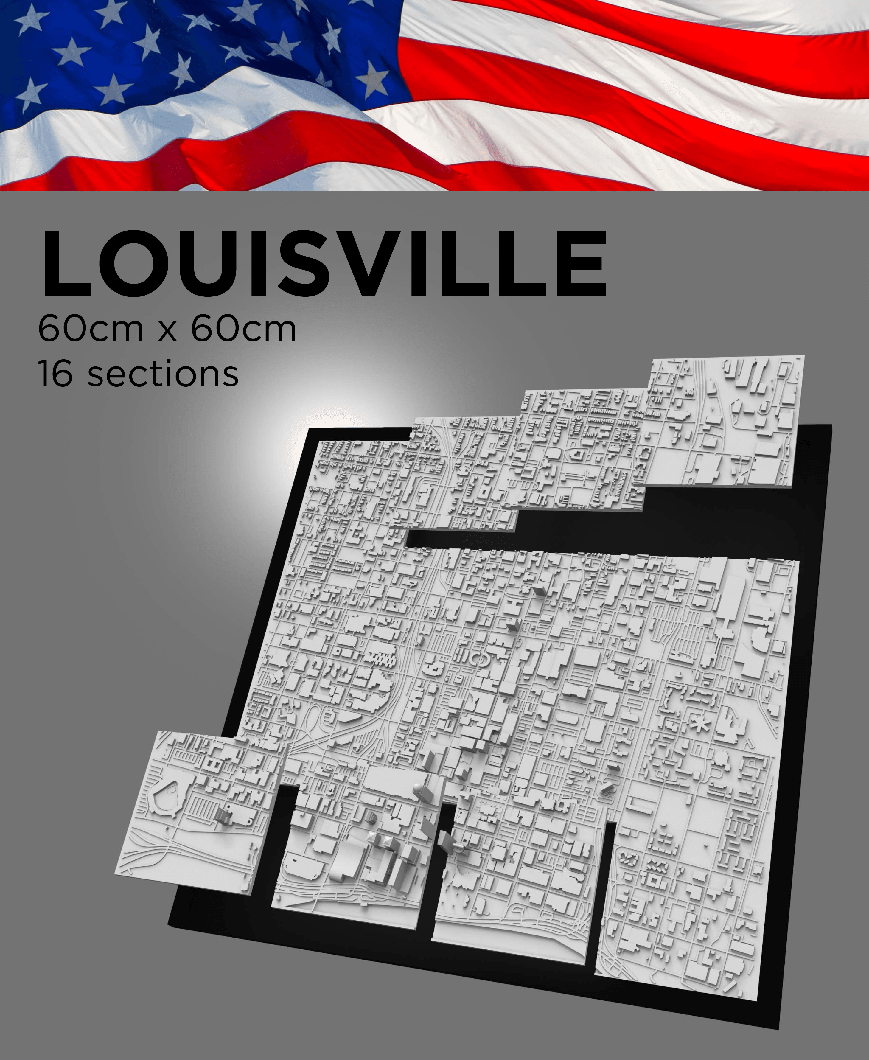 LOUISVILLE, Skyline 3d map 3d model