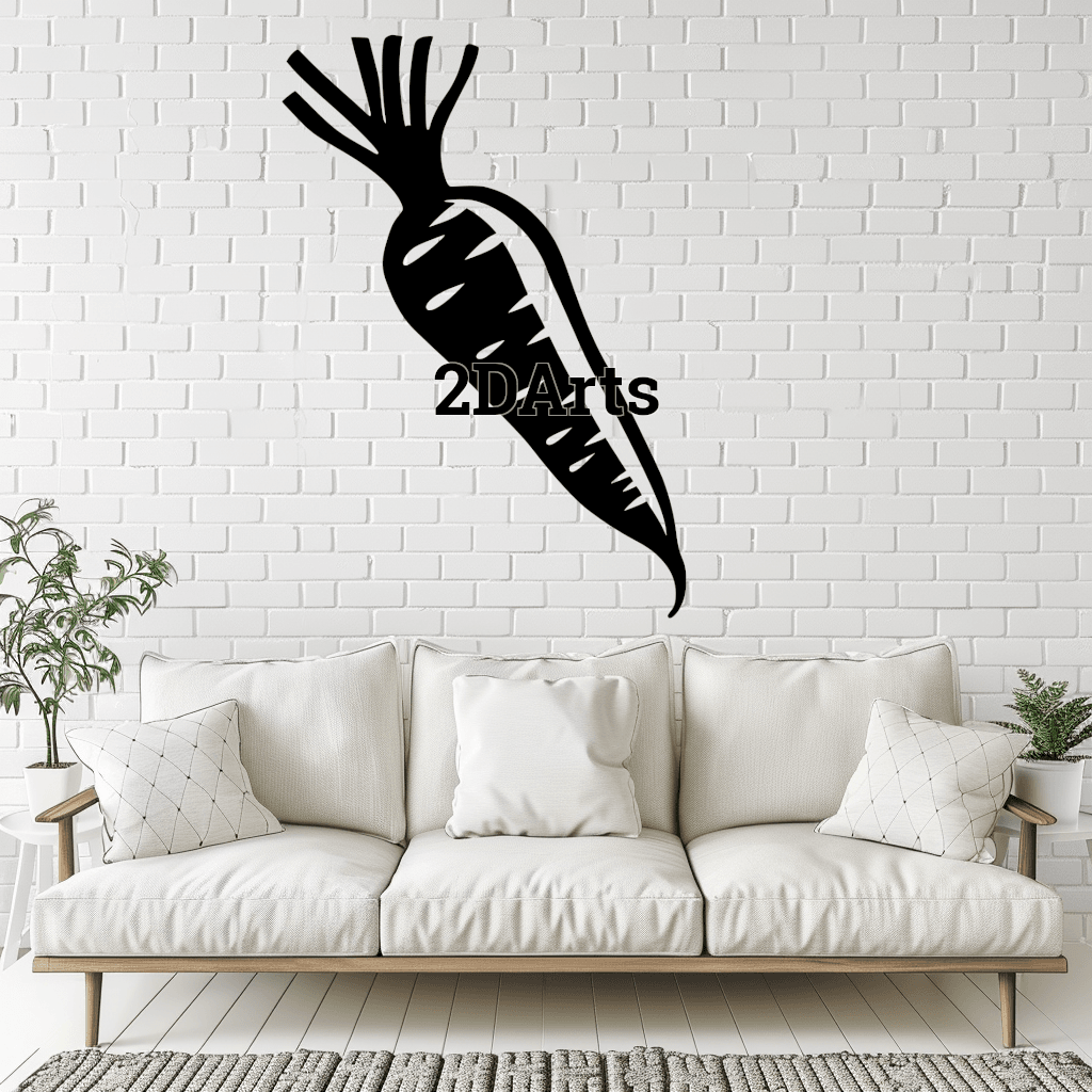Carrot 2D Wall Art/Window Art - Digital STL & SVG File for 3D Printing or Laser Cutting 3d model