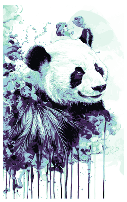 The gentle giant and the beauty of watercolor designs - Hueforge Wallart 3d model