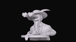 Crazy Cartoon In Love - Expressive Retro Comic Bust 3d model