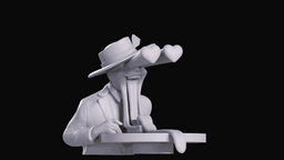 Crazy Cartoon In Love - Expressive Retro Comic Bust 3d model