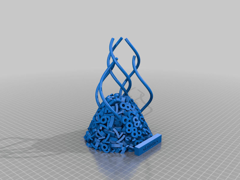 statistics, a stinking pile, fallen numbers 3d model