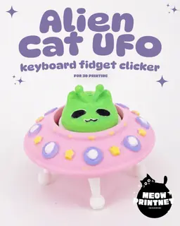 Alien Cat UFO Keyboard Fidget Clicker 3d model