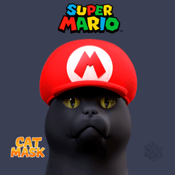 Cappy-Inspired Cat Mask – Mario Odyssey Style Costume for Cats (stl + 3mf) 3d model