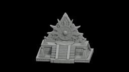 Sun Pyramid Celestial Altar STL - Printable Fantasy Sacred Architecture 3d model