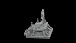 Sun Pyramid Celestial Altar STL - Printable Fantasy Sacred Architecture 3d model
