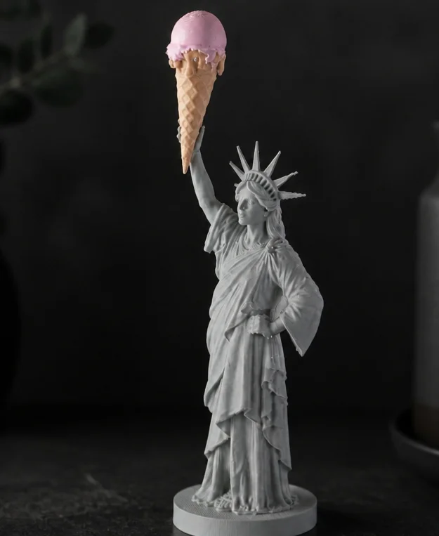 Statue of Liberty Ice Cream Sculpture - Funny New York Figurine Decor 3d model