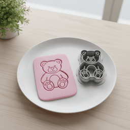 Baby Teddy Clay Cutter STL Bundle, Imprinted Design Earring Making 3d model