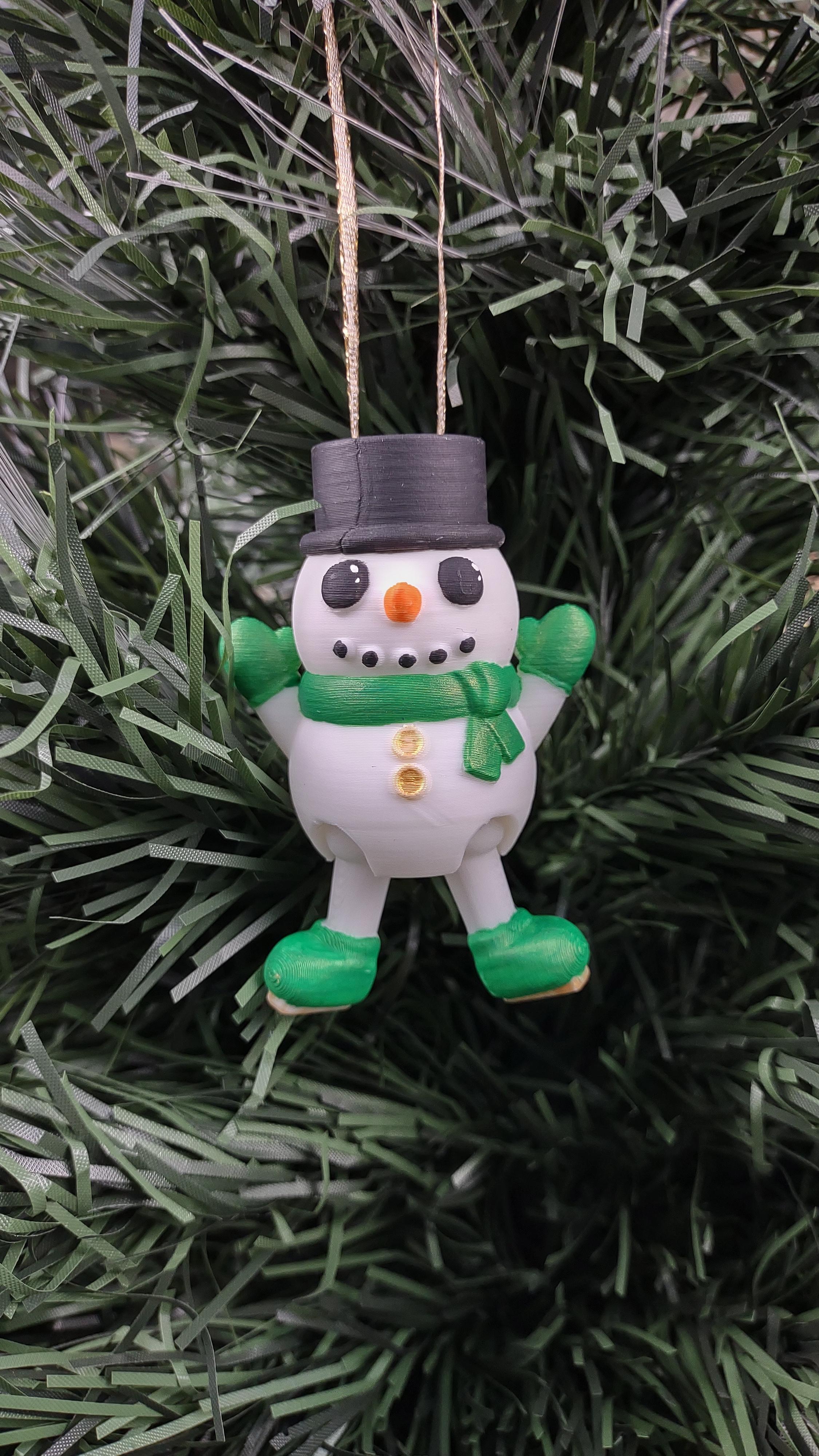 Sit or Skate Snowman with Top Hat Ornament  3d model