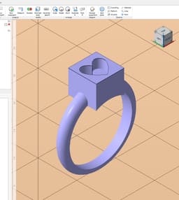 Geometric Heart Pendant Ring 3d model