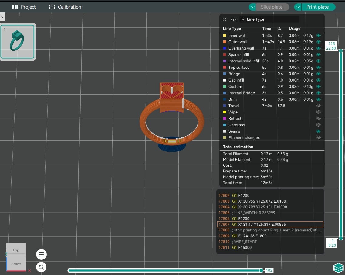 Geometric Heart Pendant Ring 3d model