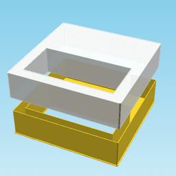 SQUARE WITH TOP HALF BLACK, nestable box (v1) 3d model