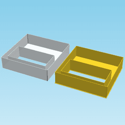SQUARE WITH TOP HALF BLACK, nestable box (v1) 3d model