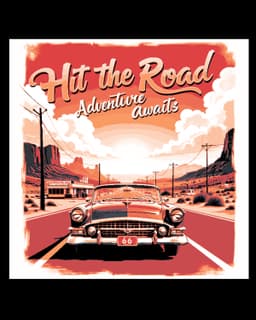 Its time to hit the road - Classic travel route 66 Poster 3d model