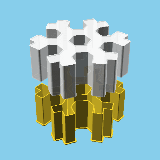 Snowflake (model 2), nestable box (v1) 3d model