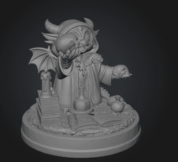 Cute Fantasy Mage Dragon STL File for 3D Printing 3d model