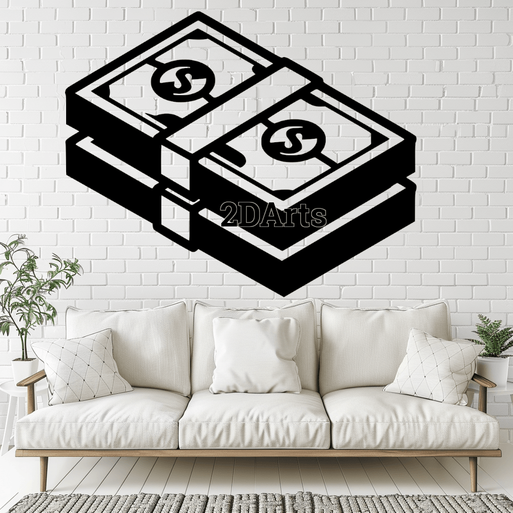Banknotes 2D Wall Art/Window Art - Digital STL & SVG Files for 3D Printing and Laser Cutting 3d model