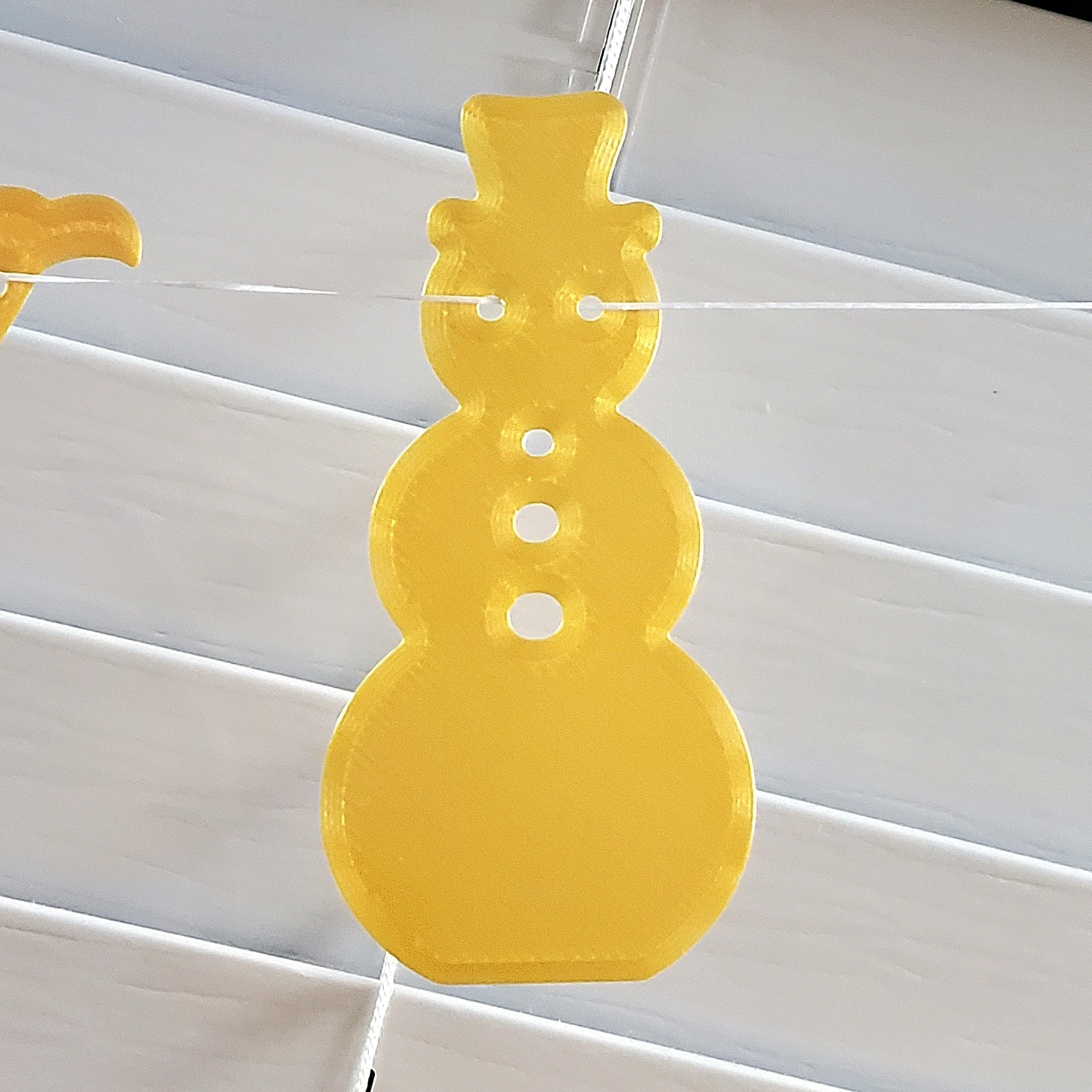 Snowman Silhouette Add-on - Decorative 'Merry Christmas' Hanging Text Banner 3d model
