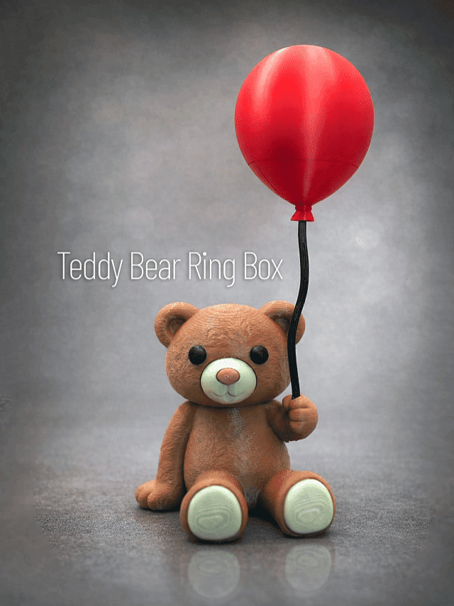 Teddy Bear Ring Box 3d model
