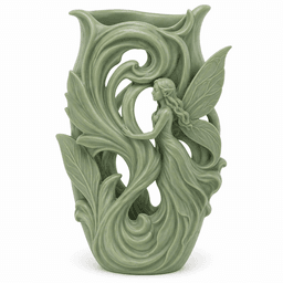 Green Fairy Leaf Sculptural Vase 3d model