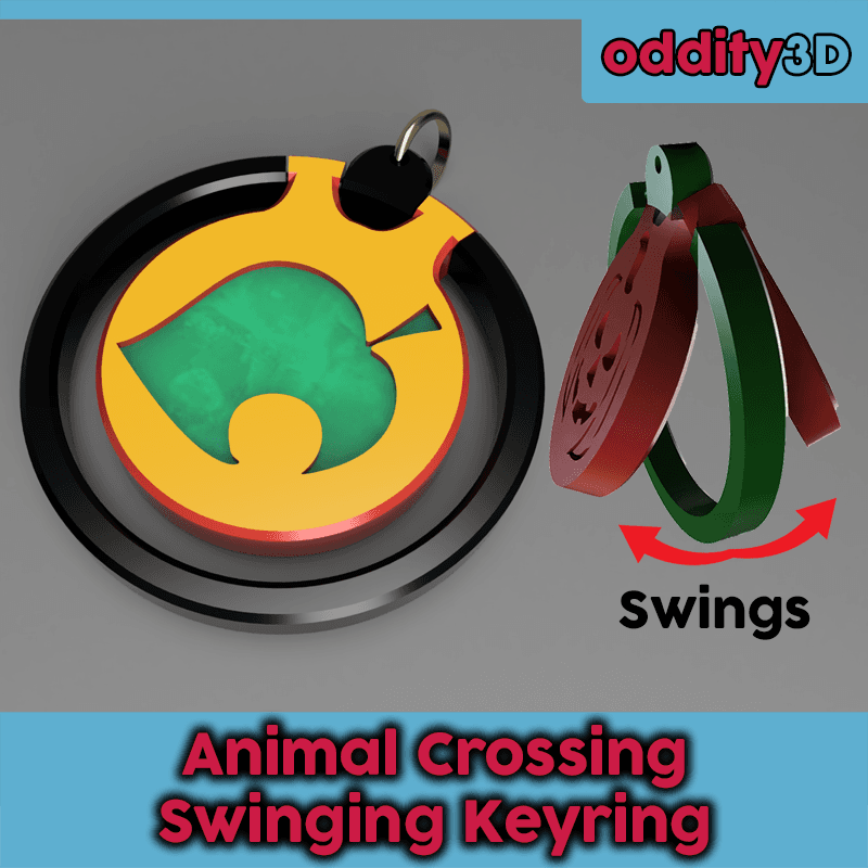 Animal Crossing Fan Art - swinging leaf keyring 3d model