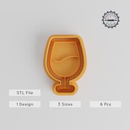 Cocktail Shape Cutter & Stamp Set, Drink Glass Cookie & Fondant Tool, Small/Medium/Large, Baking Decoration, 6-Piece Collection PRODUCT_4860 3d model