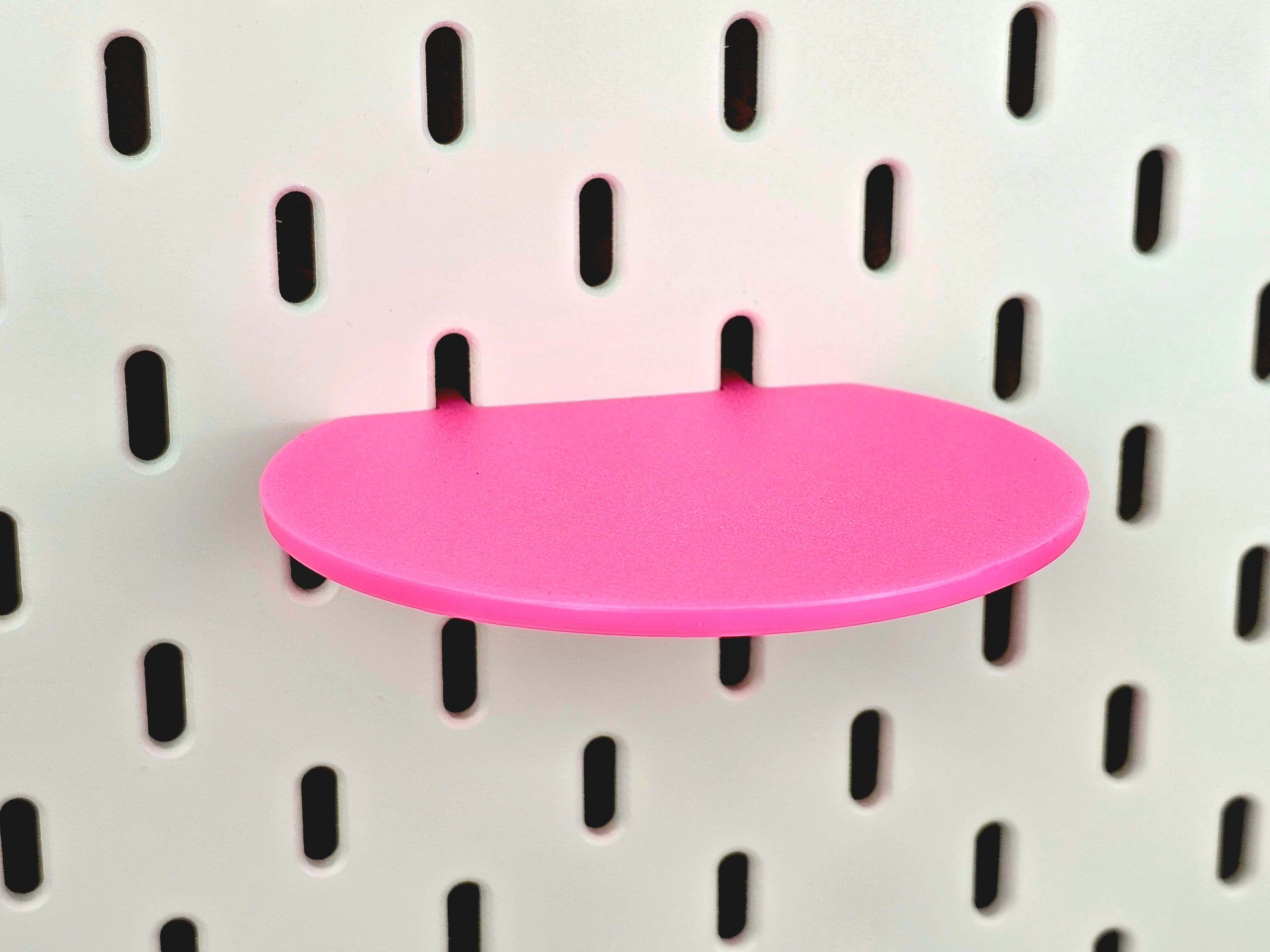Round Shelf for Ikea Skadis/Uppspel Pegboards 100mm Diameter 3d model