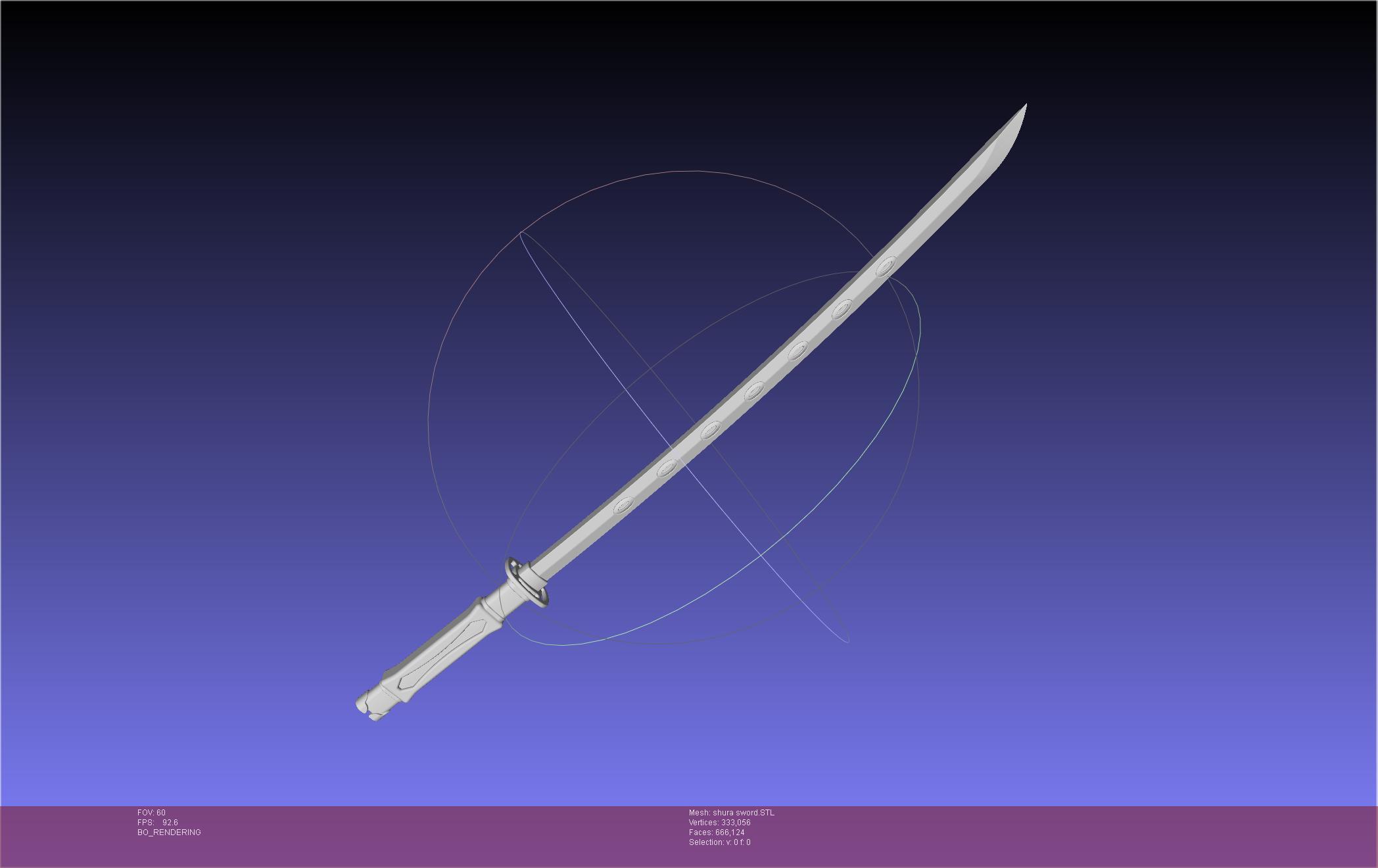 Ao No Exorcist Shura Kirigakure Fang Sword 3d model