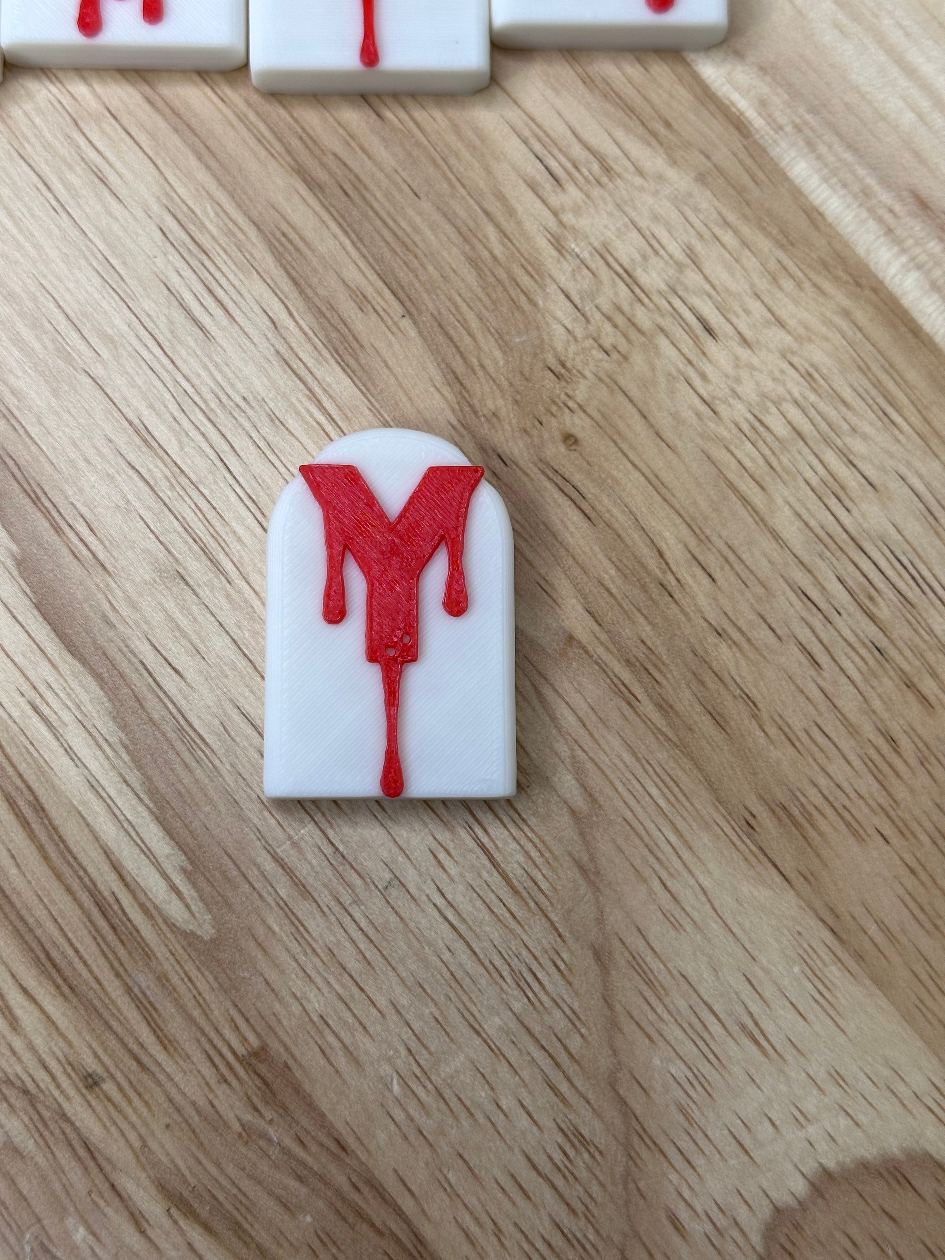Eerie Elegance: Halloween Headstone Alphabet Keychain - Personalize Your Spooky Style! LETTER Y 3d model
