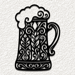 ornate beer mug WALL ART HOME DECOR 3d model