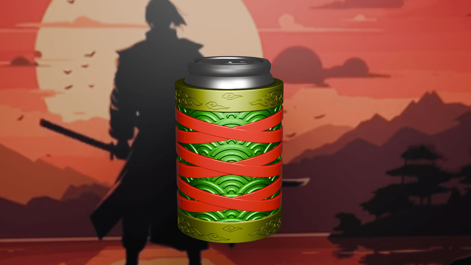 Samurai Can Holder 3d model