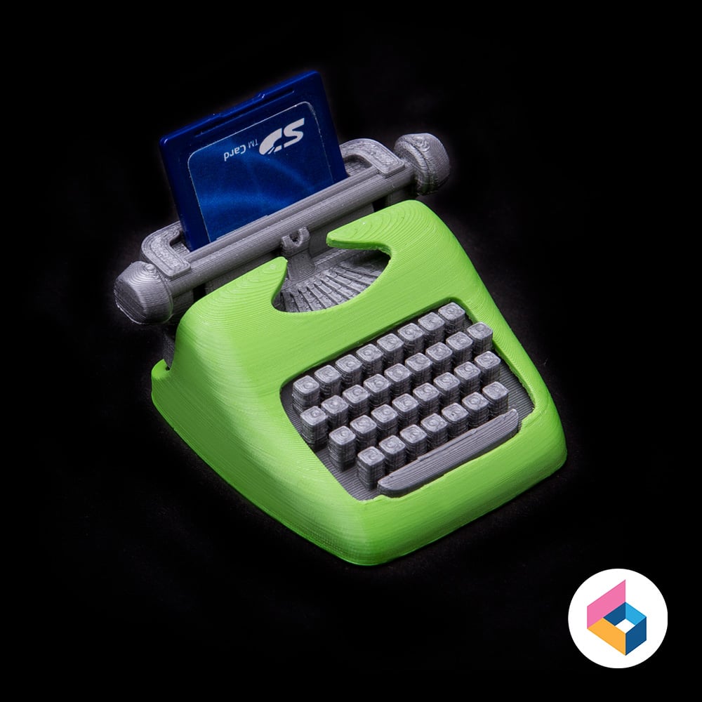 Typewriter shape SD card Holder 3d model