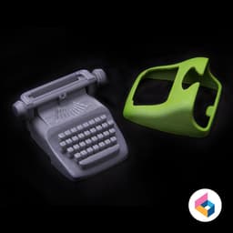 Typewriter shape SD card Holder 3d model