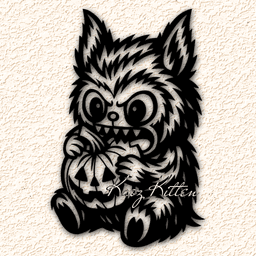 Halloween Labubu Pumpkin Monster Wall Art Home Decor 3d model