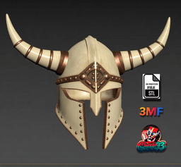 Viking Horned Helmet #3 – Wearable STL & 3MF 3d model
