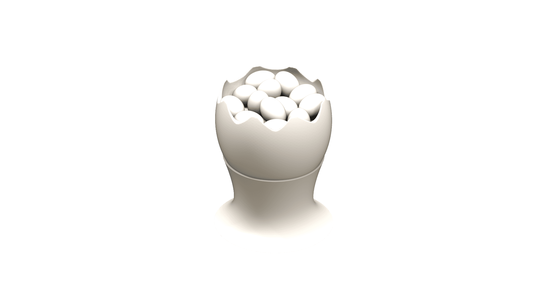 Broken egg full of eggs Easter decoration 3d model