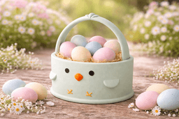 Easter Chick Egg Basket STL | Kawaii Egg Holder Basket | Spring Decor 3D Print File 3d model