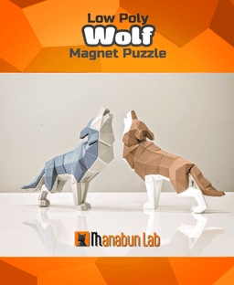 Low Poly Wolf Magnet Puzzle (No supports, no AMS) 3d model