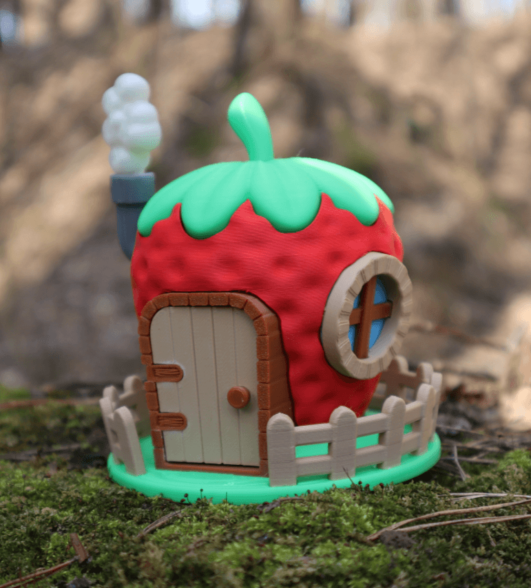 Strawberry fairy house (mechanical door) 3d model