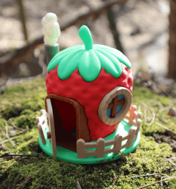 Strawberry fairy house (mechanical door) 3d model
