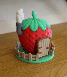 Strawberry fairy house (mechanical door) 3d model