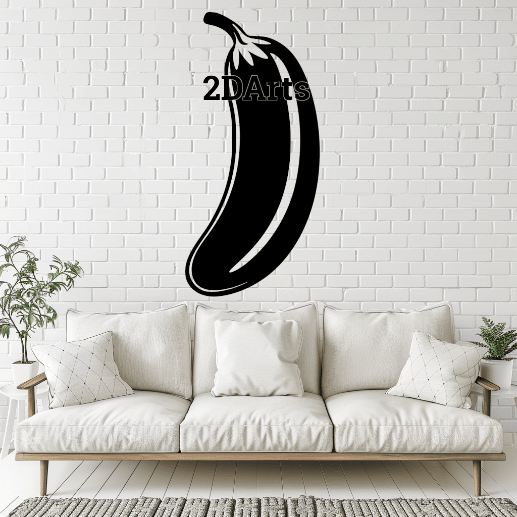 Eggplant 2D Wall Art/Window Art - Digital STL & SVG Files for 3D Printing and Laser Cutting 3d model