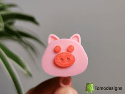Mini Flip Pig Ears Keychain 3d model