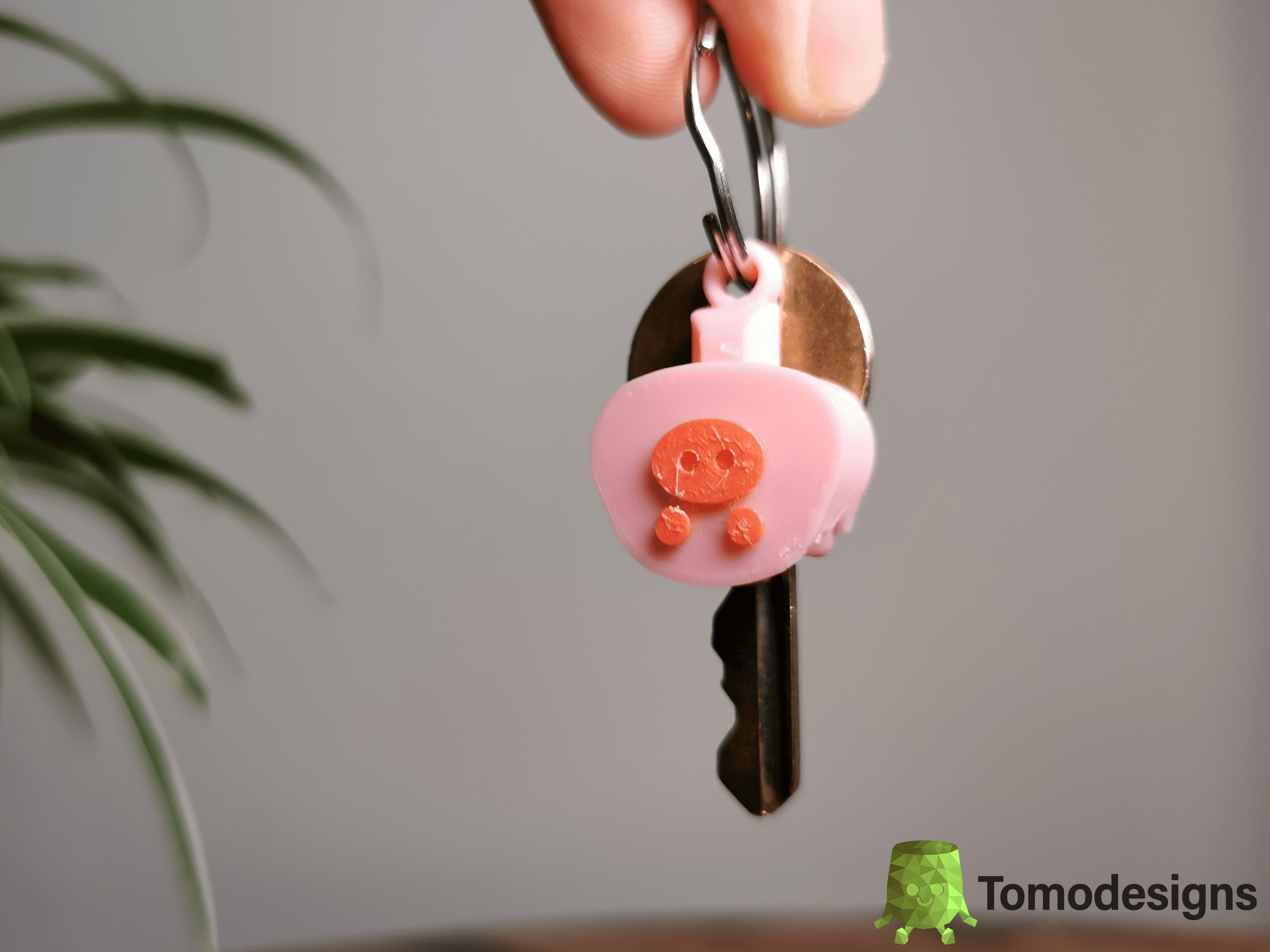 Mini Flip Pig Ears Keychain 3d model