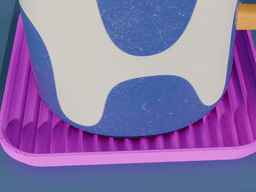 Stackable Scalloped Reverse Square Coaster Set 3D Print STL File | 3 Sizes 3d model
