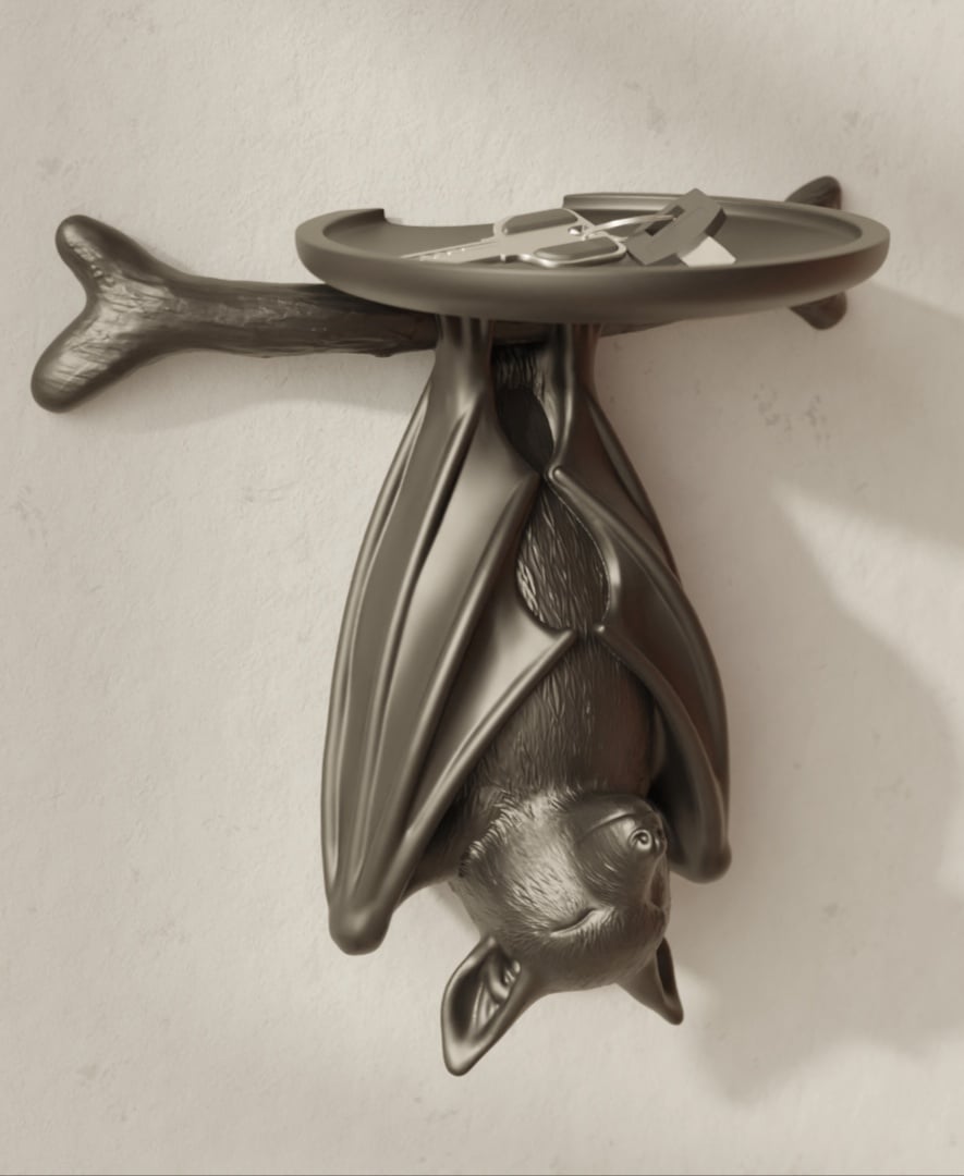 Unique Pteropus Bat Wall Tray & Key Holder 3d model