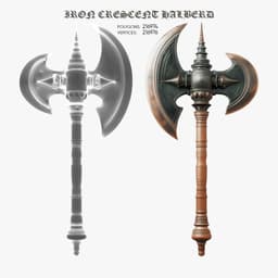 Iron Crescent Halberd 3d model
